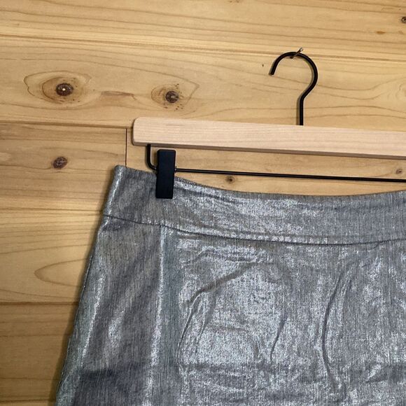 Eileen Fisher Size Small Linen Blend Metallic Skirt - Picture 2 of 8